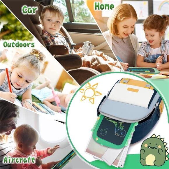 8.5 Inch LCD Doodle Board Tablet Toy - Green Dinosaur Drawing Pad for Kids - Picture 6 of 7